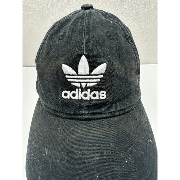 Adidas Baseball Hat Black Logo Embroidered Adjustable Cap - Picture 2 of 9